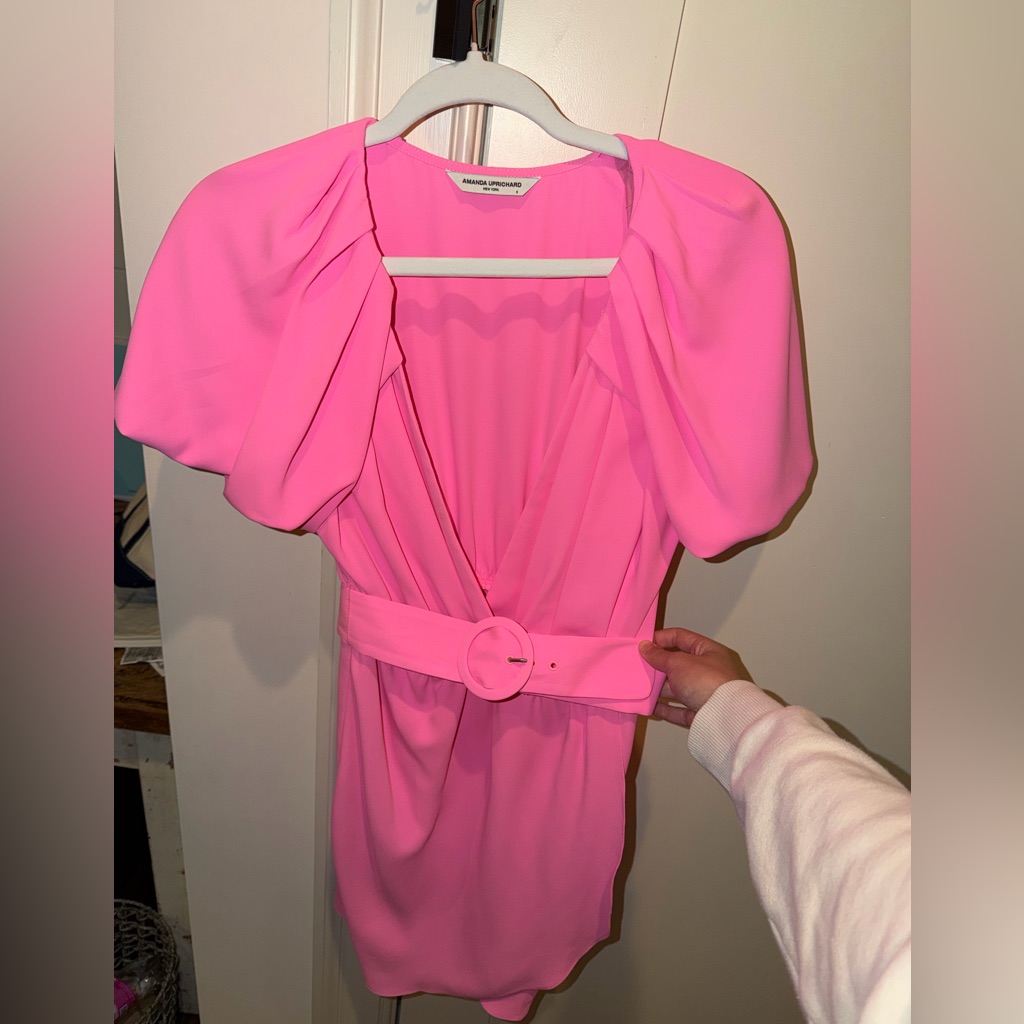 Amanda Uprichard Vibrant Pink Midi Dress
